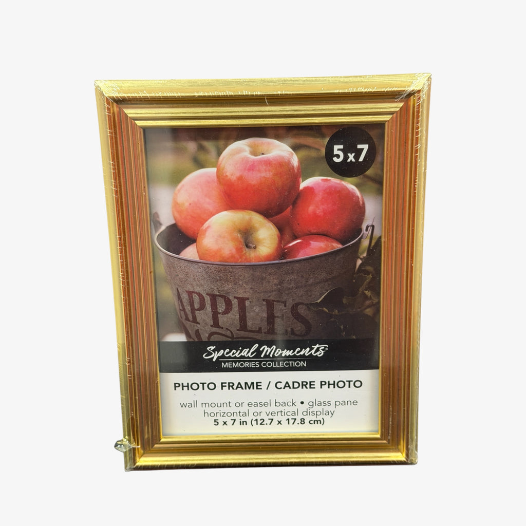 Special Moments Plastic Grooved Photo Frames Gold 5" x 7"