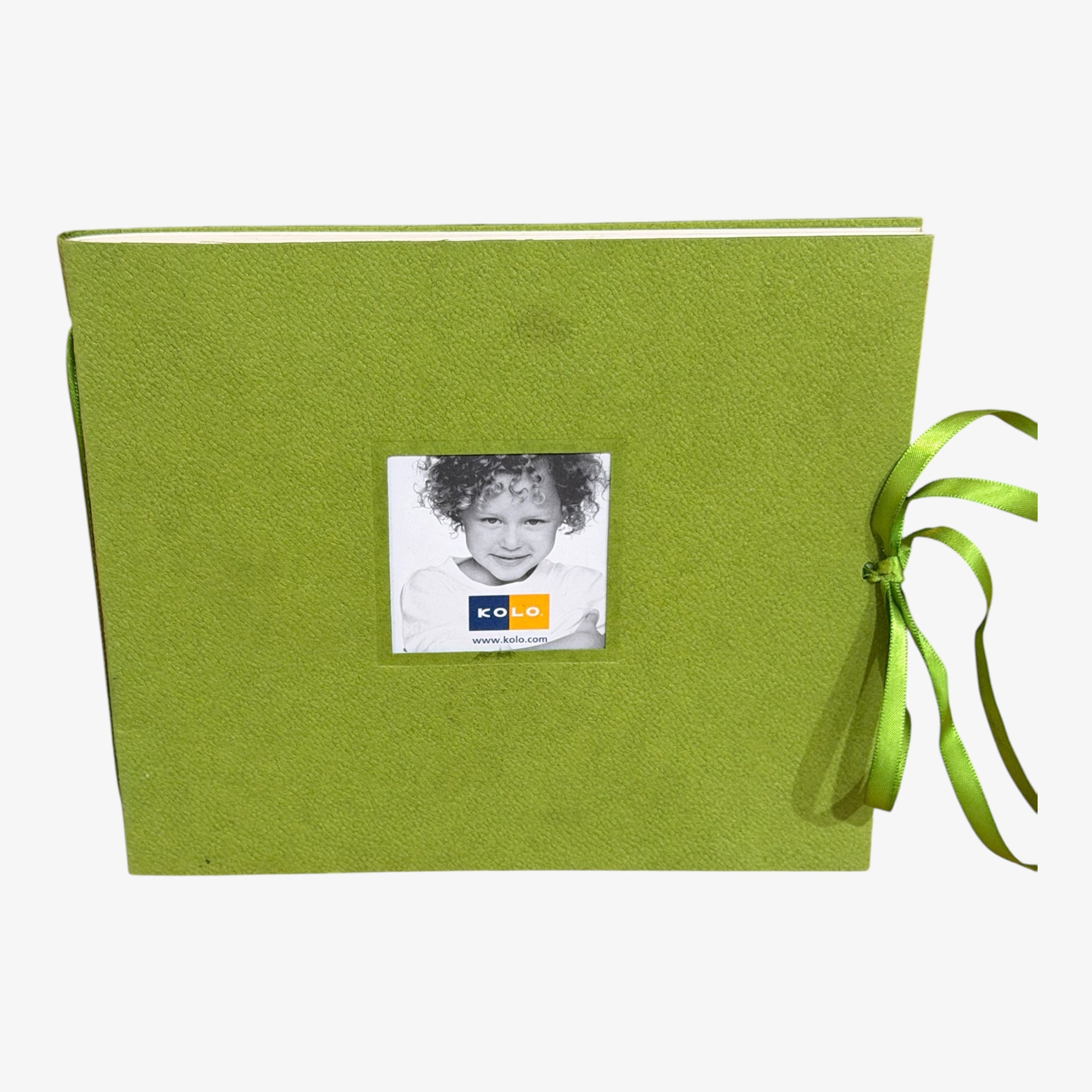 'Vineyard Original' Ribbon-Tied Leaf-Green Paper Album by Kolo