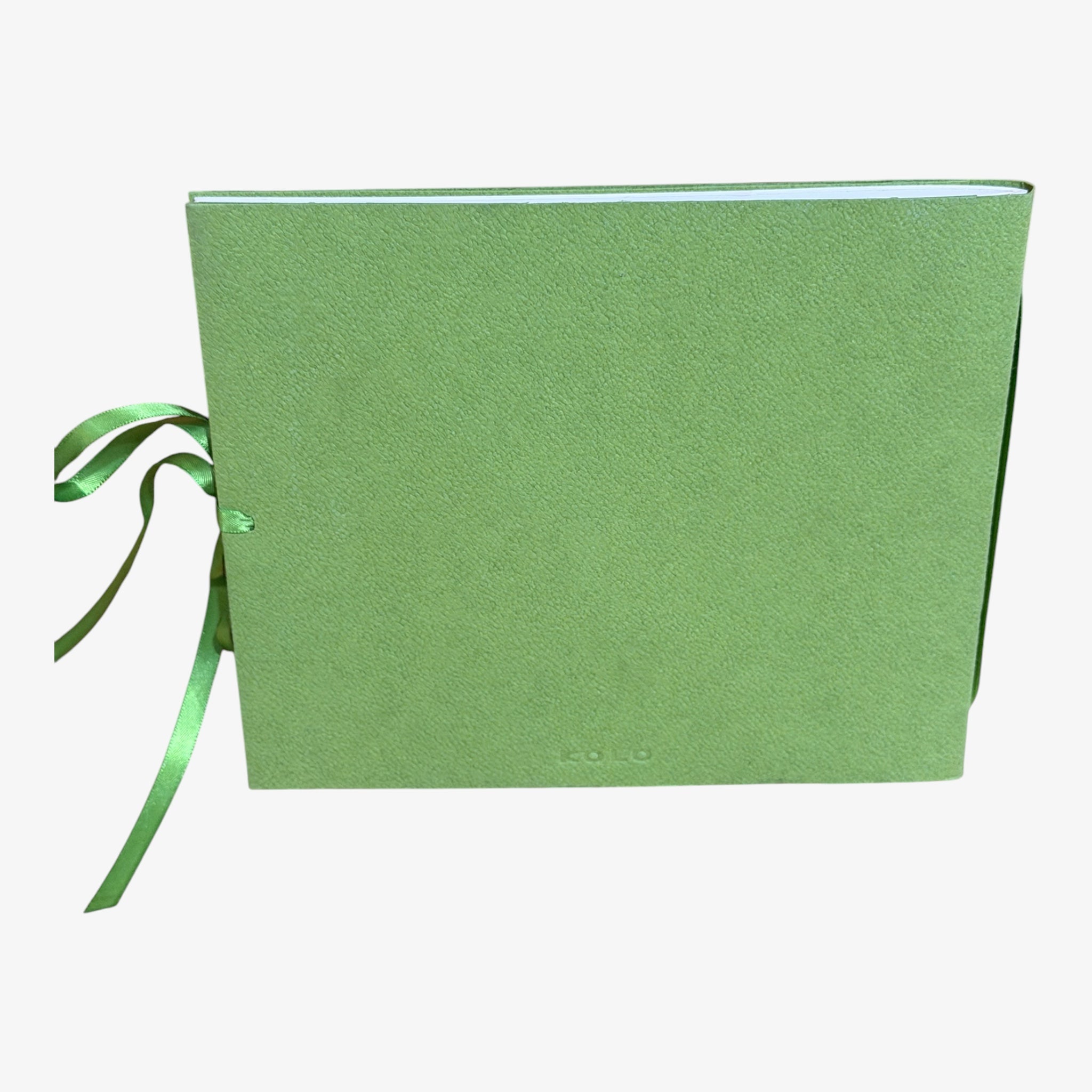 'Vineyard Original' Ribbon-Tied Leaf-Green Paper Album by Kolo