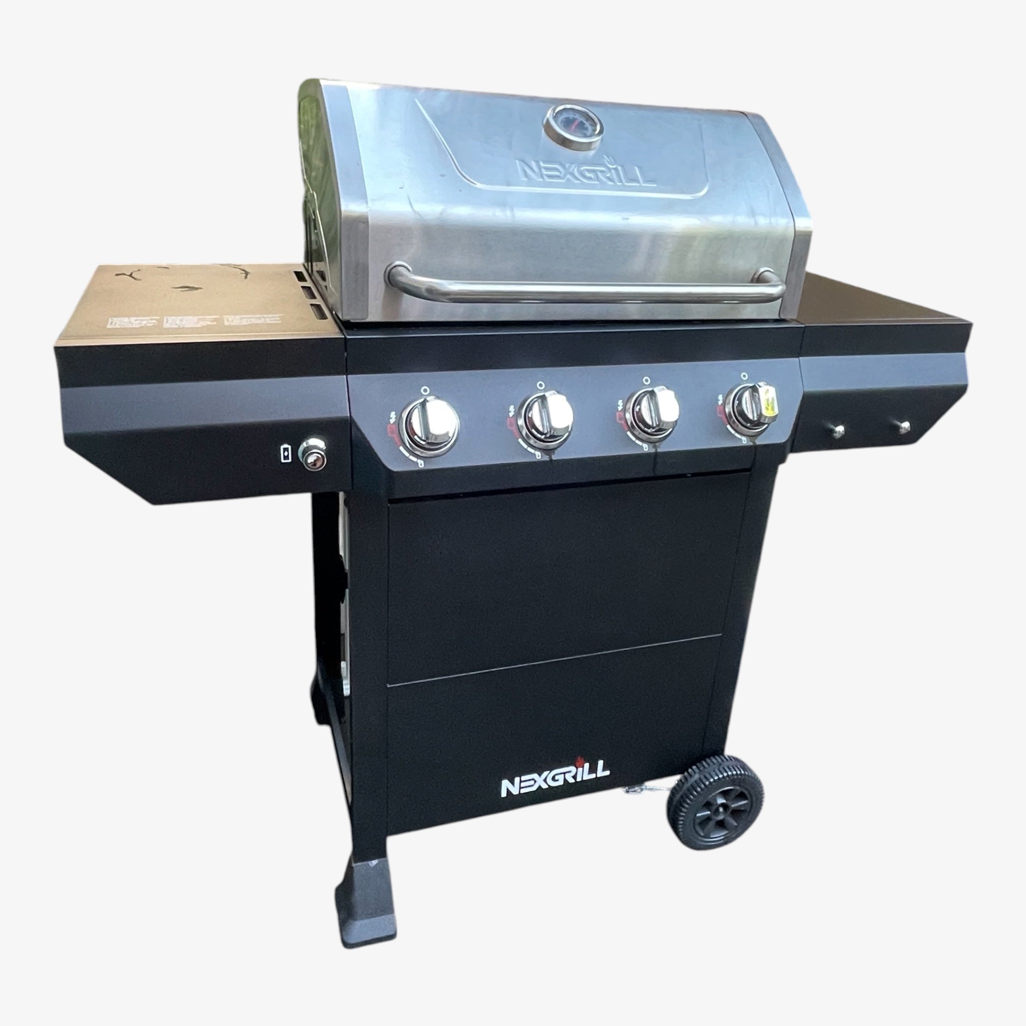 Nexgrill 4-Burner Propane Gas Grill in Black with Stainless Steel Main Lid