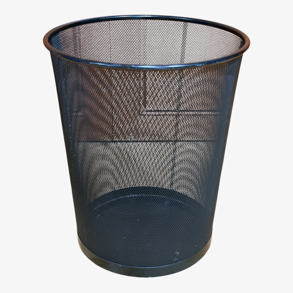 Office Depot Metro Mesh Wire Wastebasket, Black 11.75"D x 14"H
