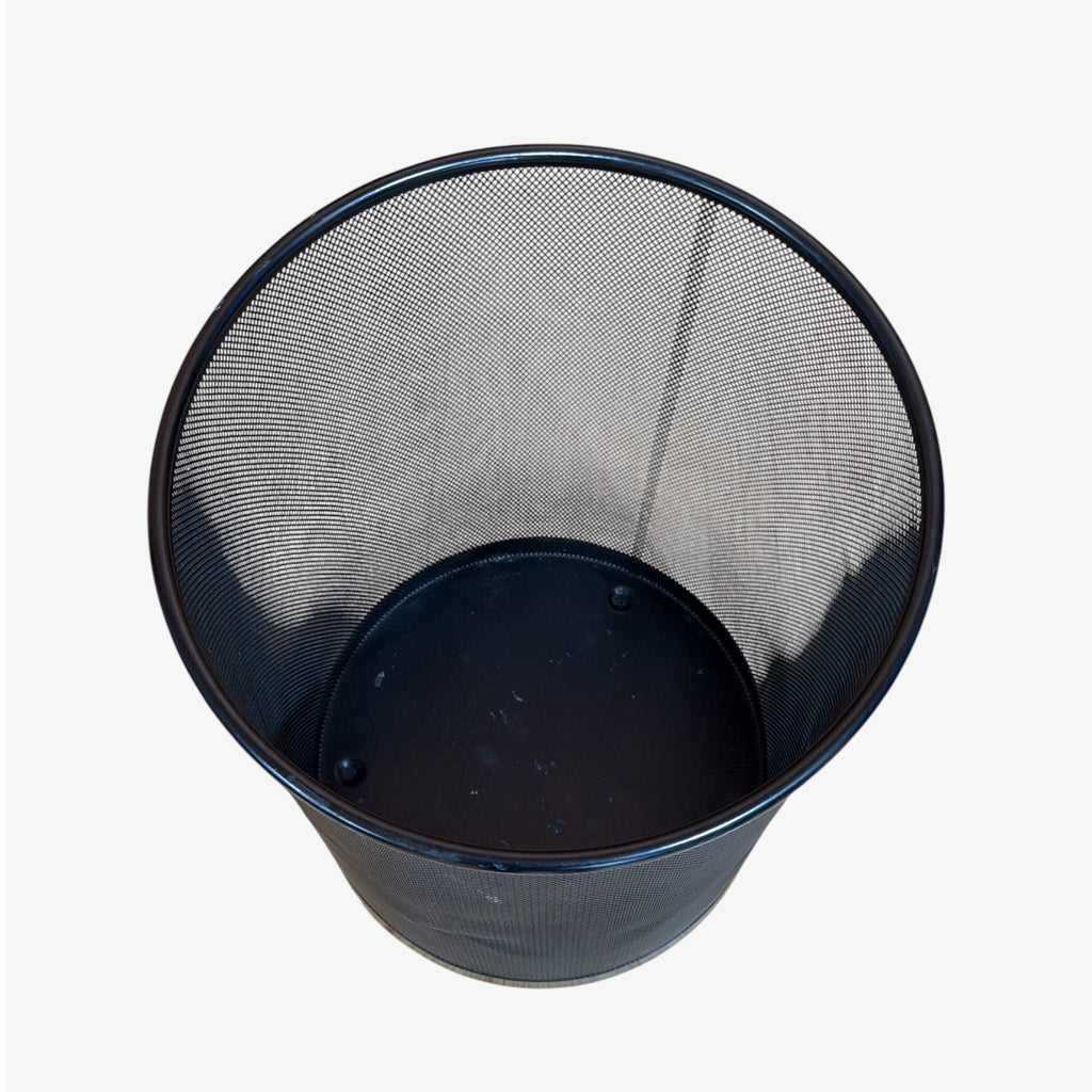 Office Depot Metro Mesh Wire Wastebasket, Black 11.75"D x 14"H
