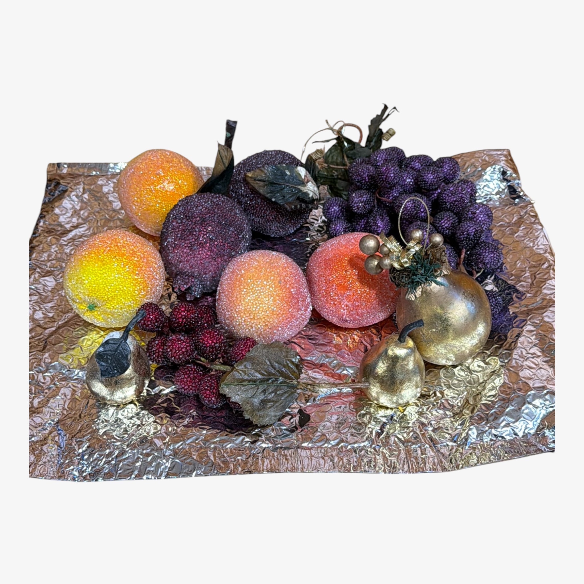 Assorted Vintage Sugar Beaded Fruit Ornaments