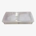 2 Compartment Plastic Under Bed Wheeled Storage Box with Dual Hinged Lids 40"x 20" x 6.125"