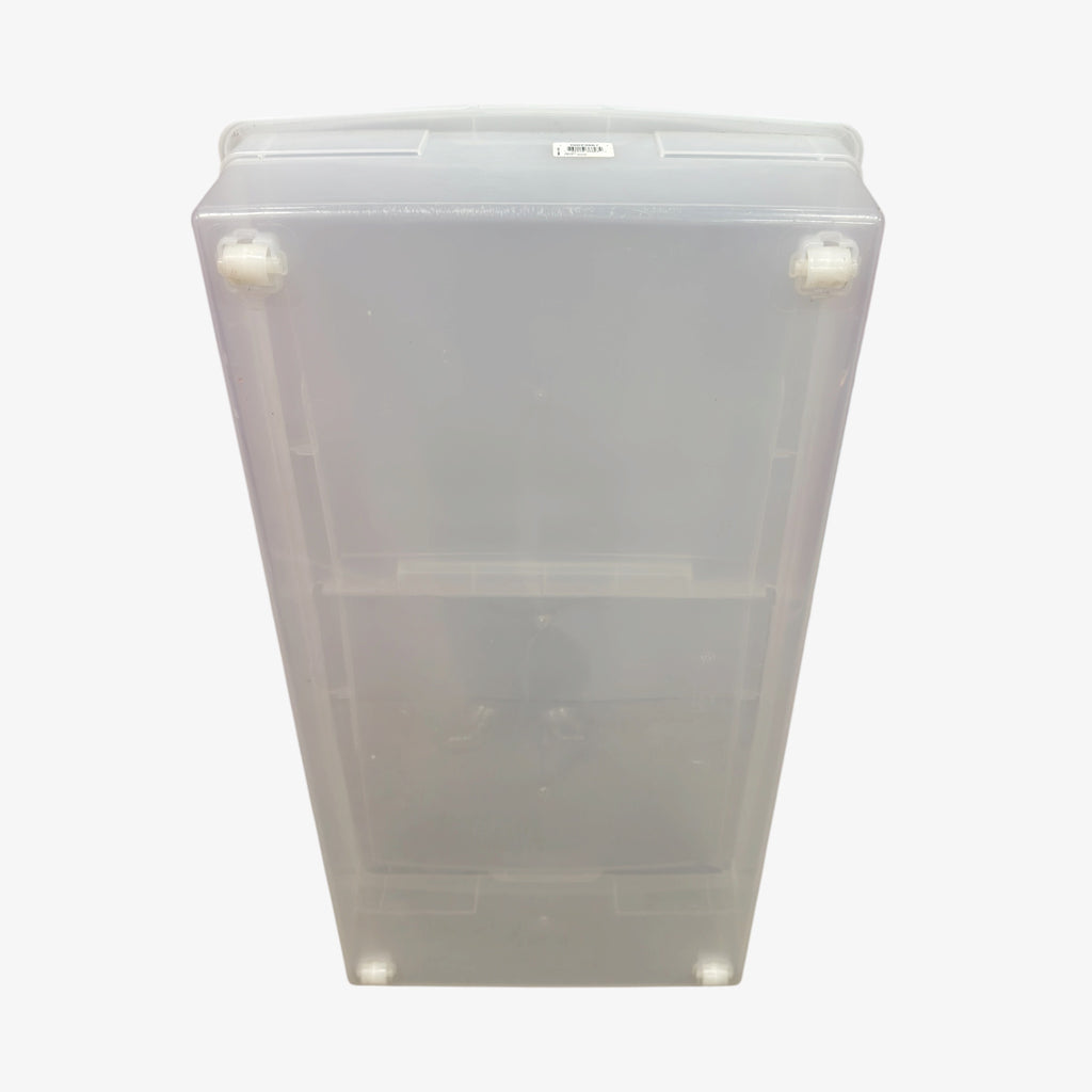 2 Compartment Plastic Under Bed Wheeled Storage Box with Dual Hinged Lids 40"x 20" x 6.125"