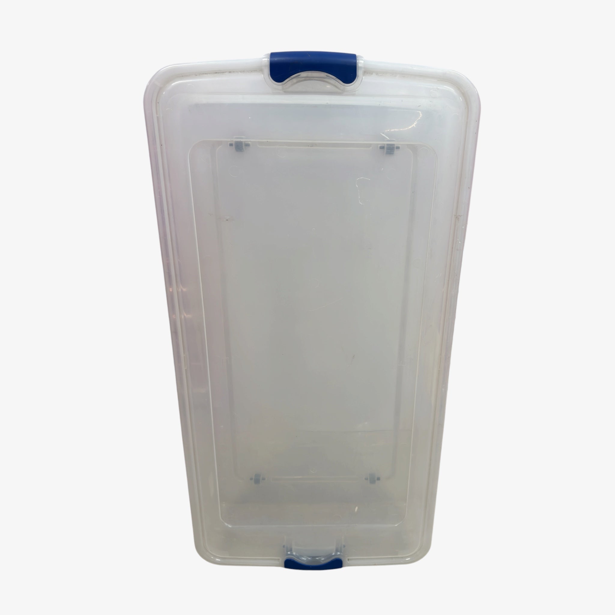 60 Qt Underbed Secure Latch Clear Plastic Storage Container with Wheels 40" x 20" 6.125"