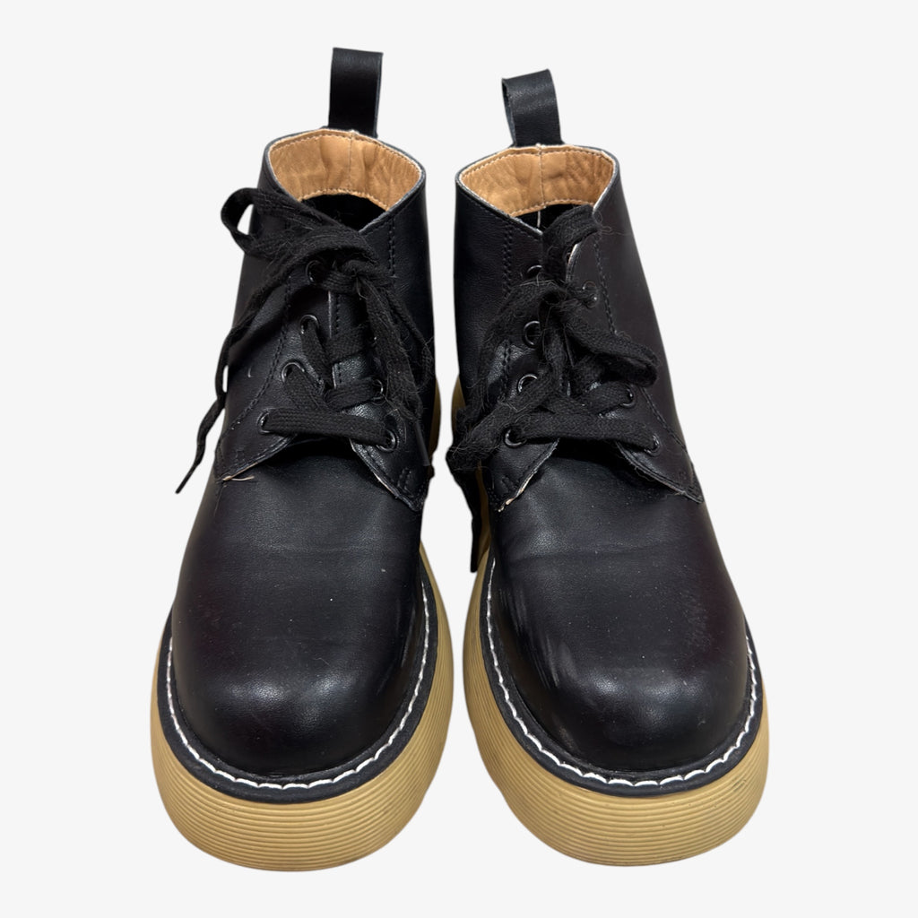 Genuine Leather Women Spring Thick-soled Lace-up Platform Ankle Boots Size: 36
