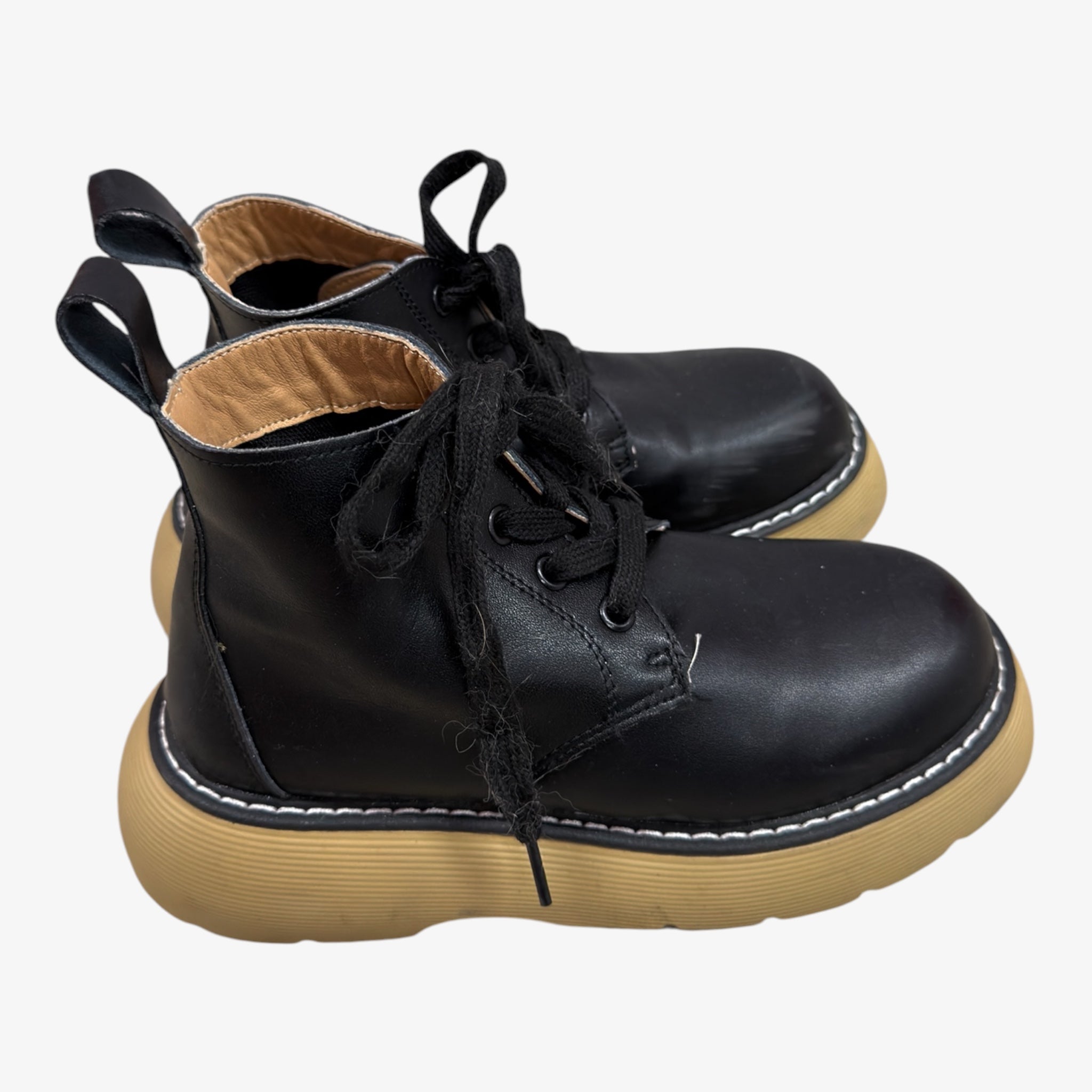Genuine Leather Women Spring Thick-soled Lace-up Platform Ankle Boots Size: 36