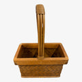 Vintage Handmade Bamboo Basket With Handle 14" x 9.5" x 5"
