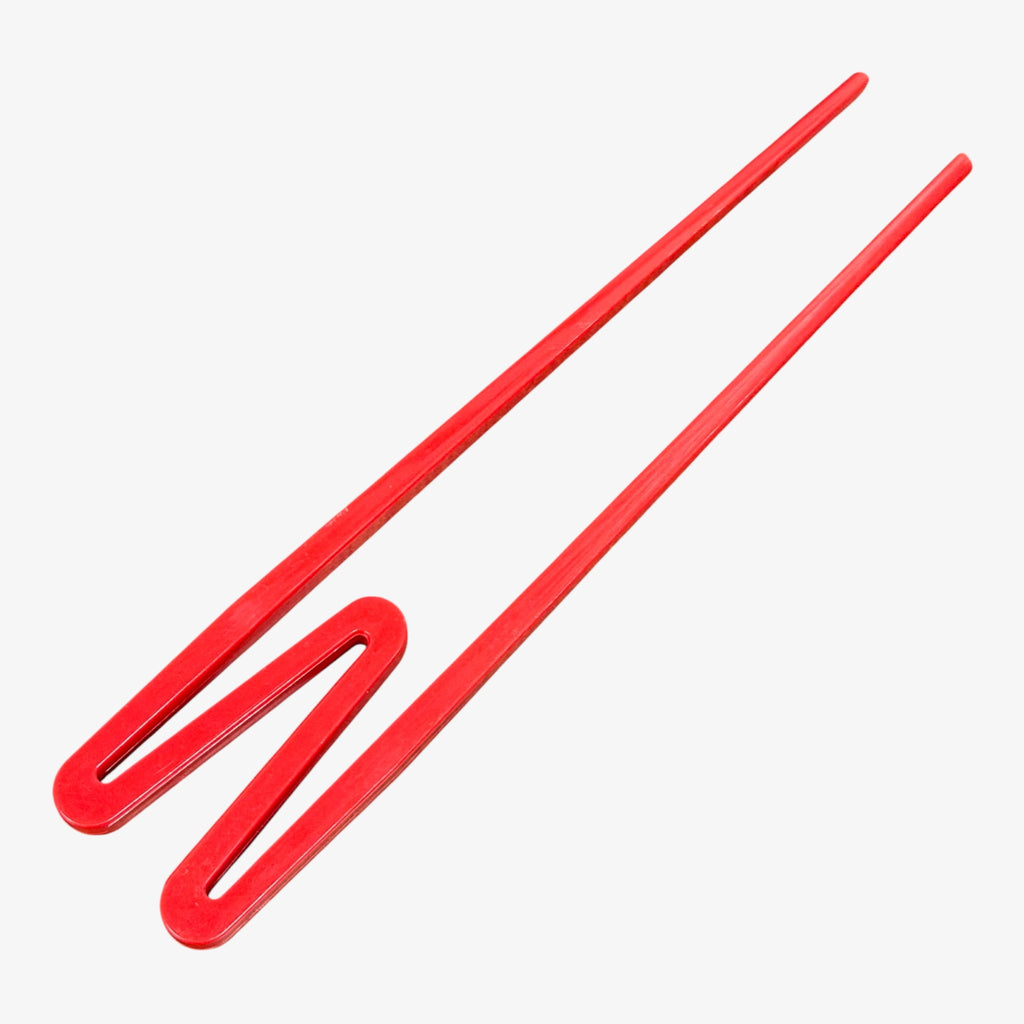 Reusable Red Plastic Training Chopsticks for Kids 8"L