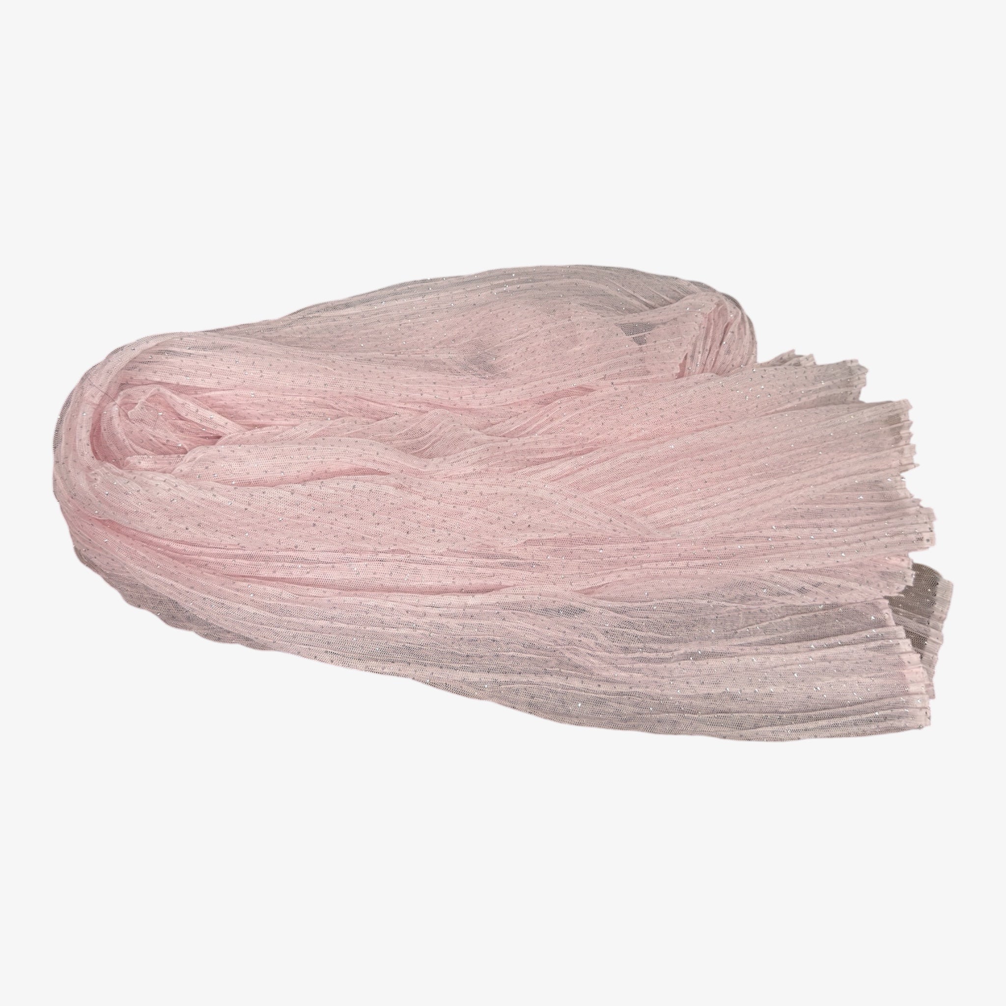 Light Pink Women Lightweight Pleated Fashion Scarf 60"L x 18"W