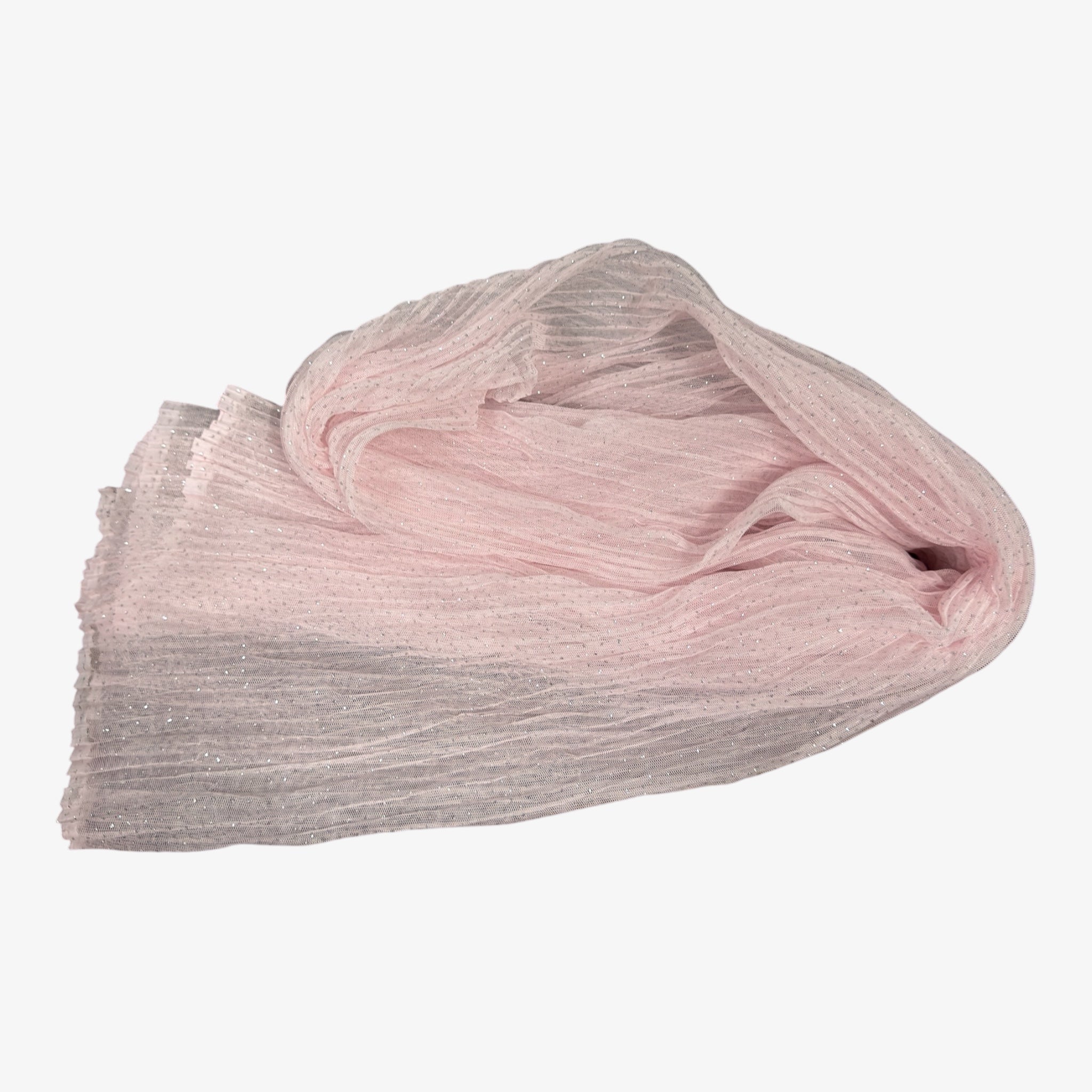 Light Pink Women Lightweight Pleated Fashion Scarf 60"L x 18"W
