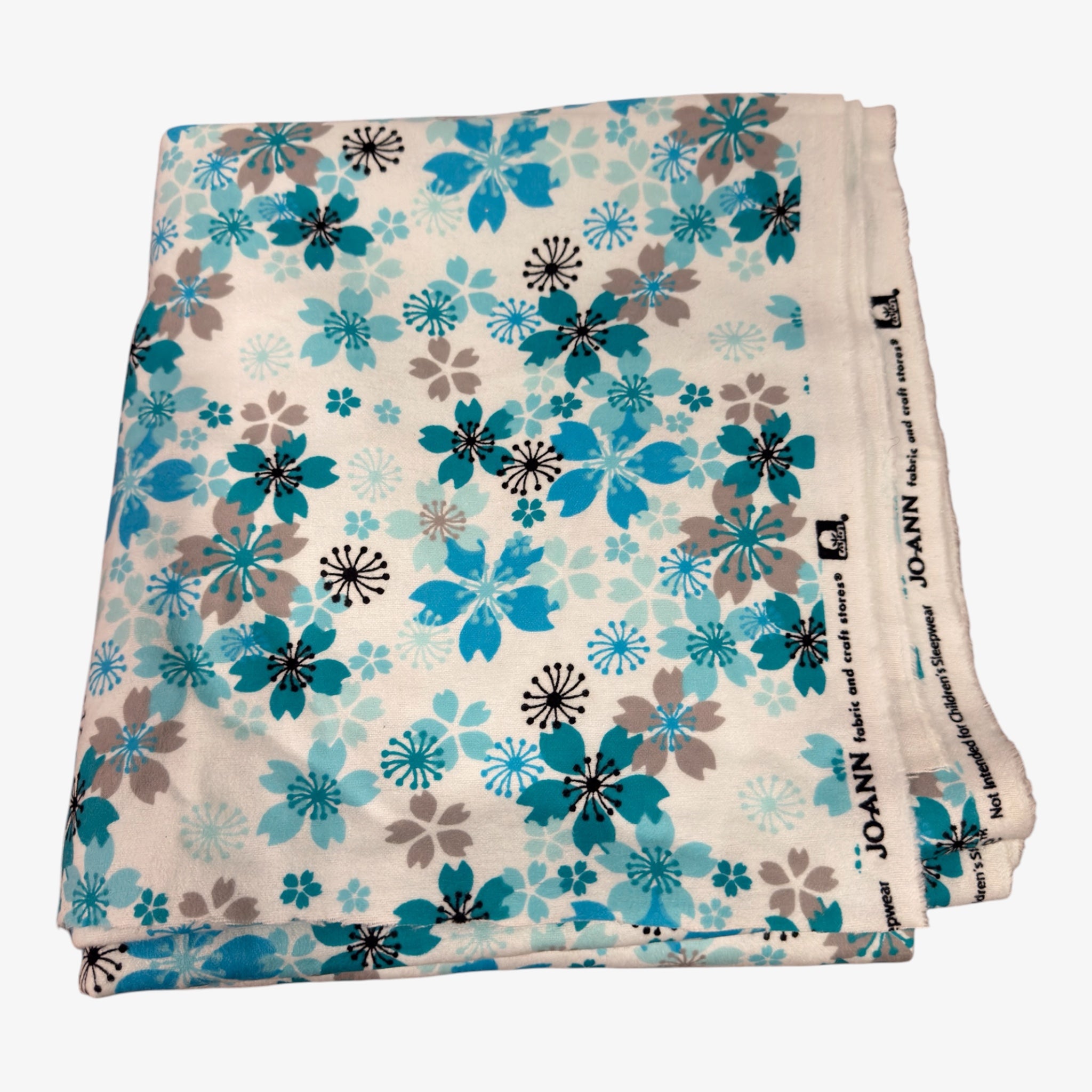 Jo-Ann Fabric Flannel 3 yard Blue Pinwheel Floral