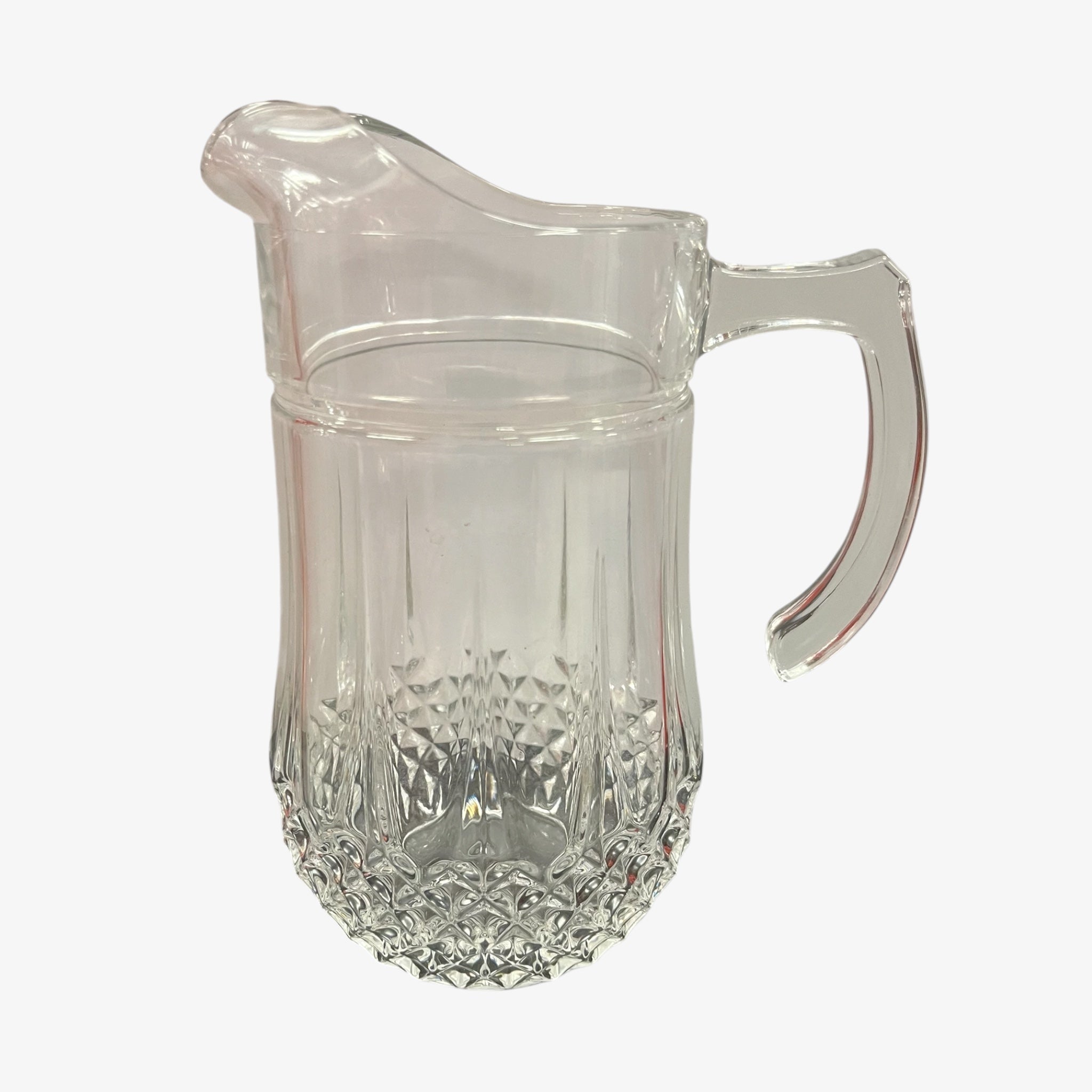 Vintage 1970's Cristal D'Arques Longchamp Cut Lead Crystal Pitcher 9"H
