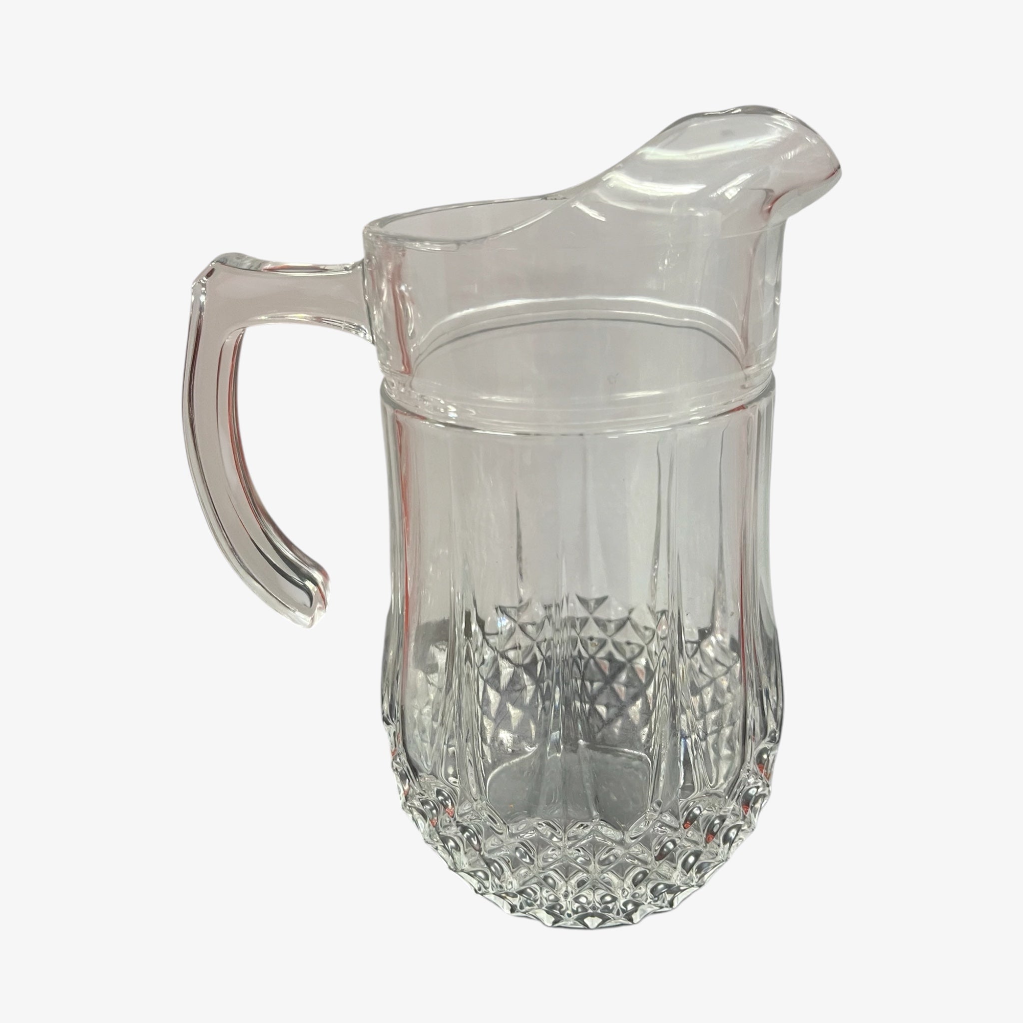 Vintage 1970's Cristal D'Arques Longchamp Cut Lead Crystal Pitcher 9"H