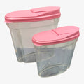 Set of 2 Sedoria & Co Pourable Plastic Storage Containers Pink Flip-top Lids