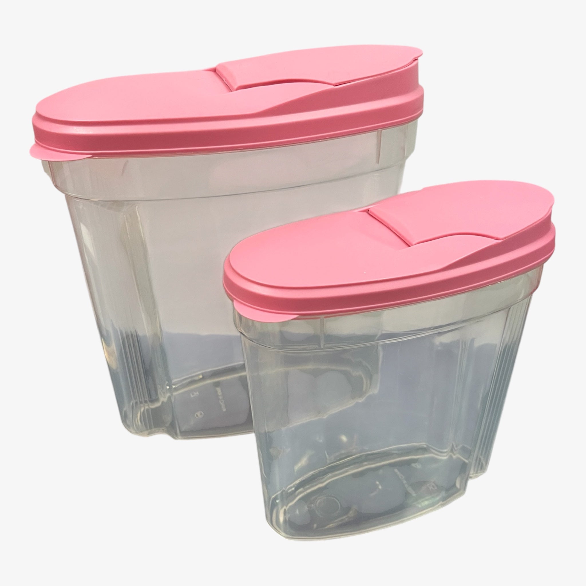 Set of 2 Sedoria & Co Pourable Plastic Storage Containers Pink Flip-top Lids