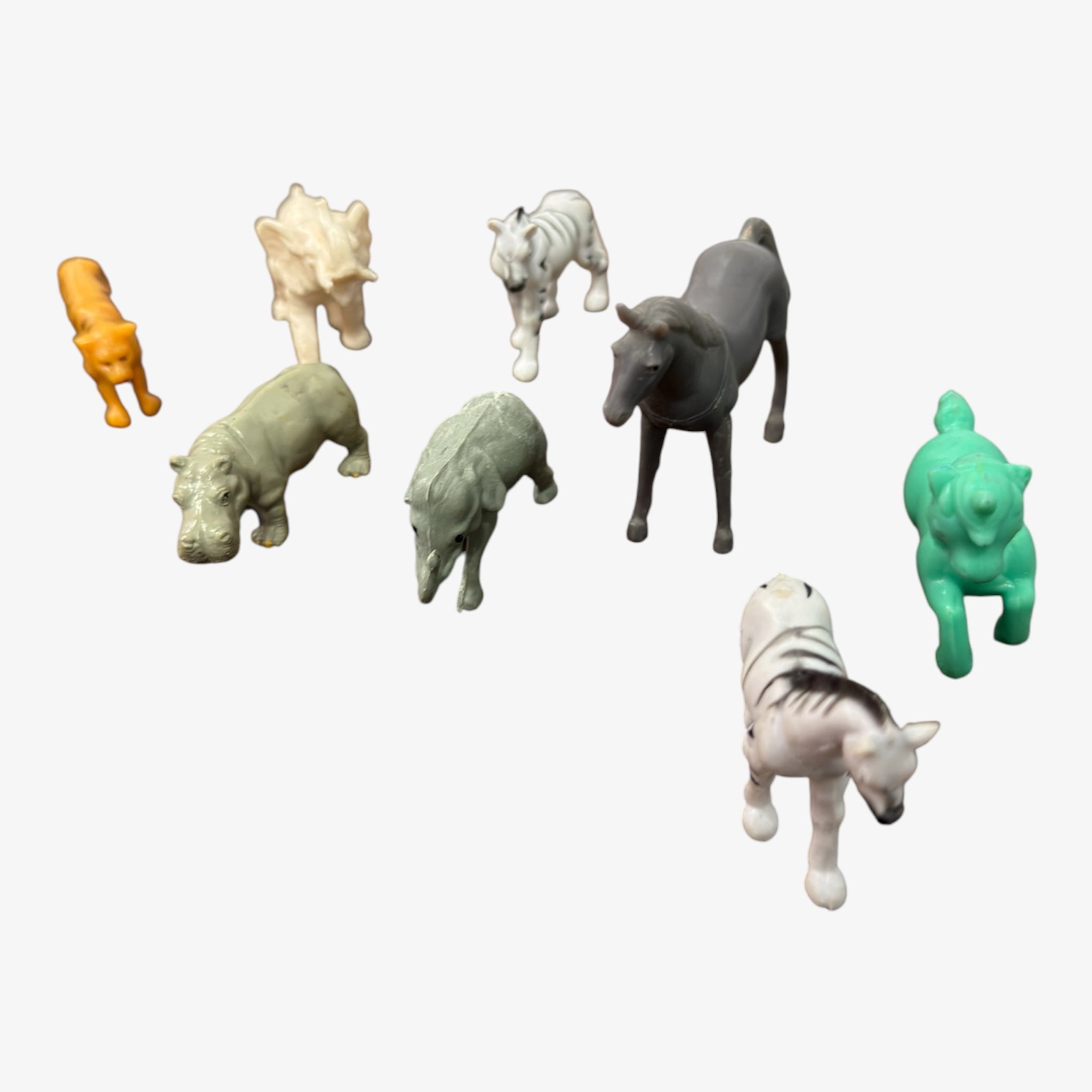 LOT OF 8 JUNGLE ANIMAL ARTICULATED FIGURES