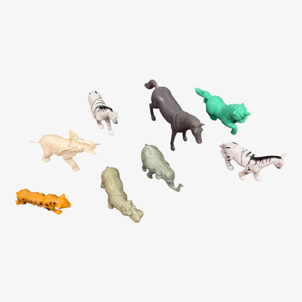 LOT OF 8 JUNGLE ANIMAL ARTICULATED FIGURES