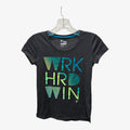 Old Navy Girl's Active Black T-shirt "WRK HRD WIN" Size:XL