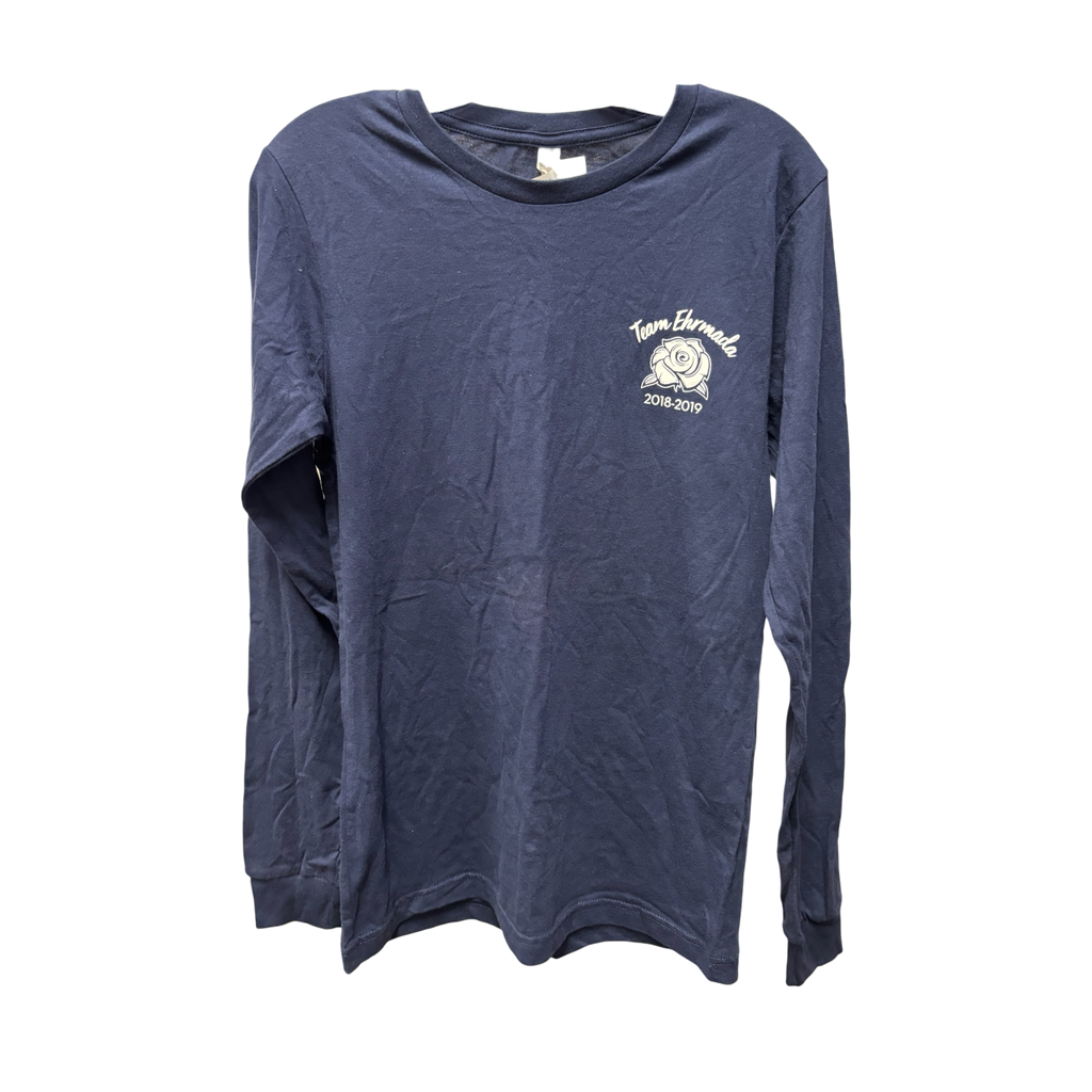 Long-sleeve Crewneck Shirt "Team Ehrmada 2018-2019" Navy Blue Size: L