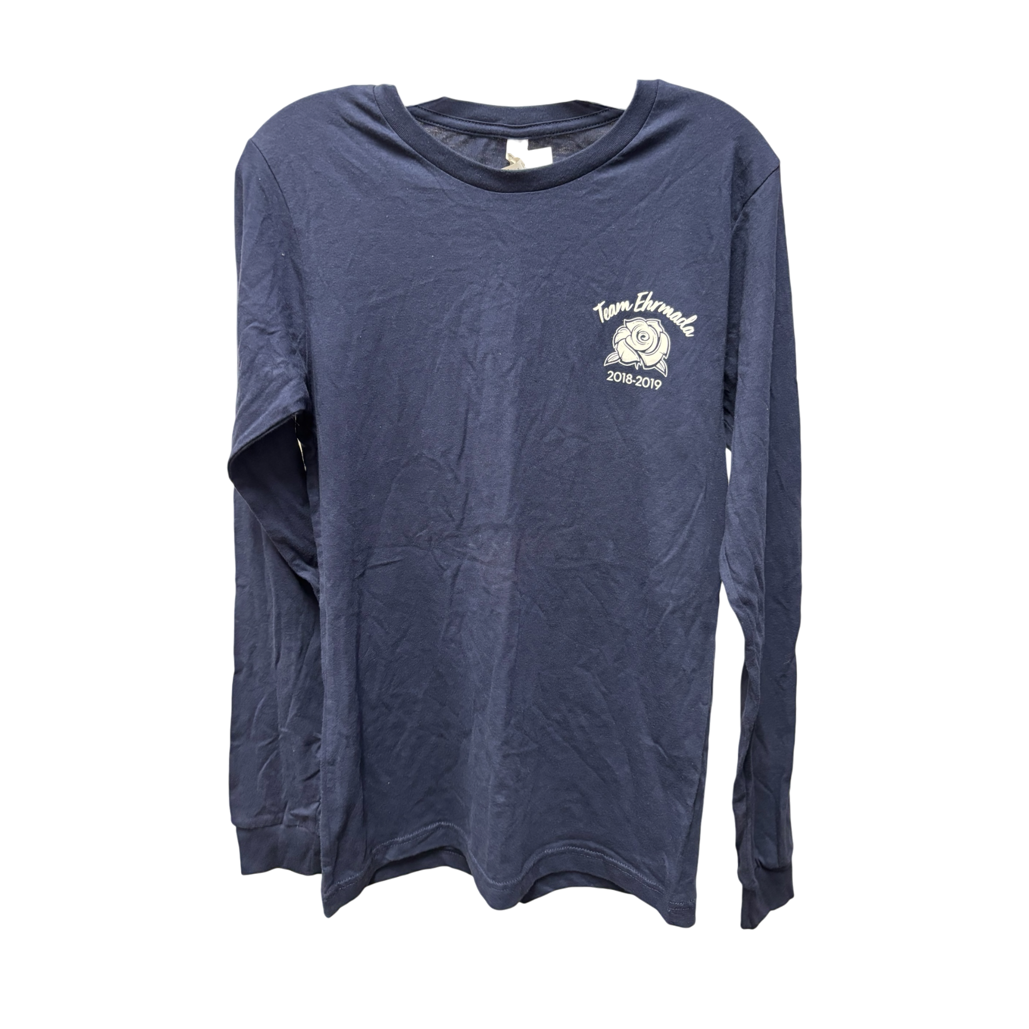 Long-sleeve Crewneck Shirt "Team Ehrmada 2018-2019" Navy Blue Size: L