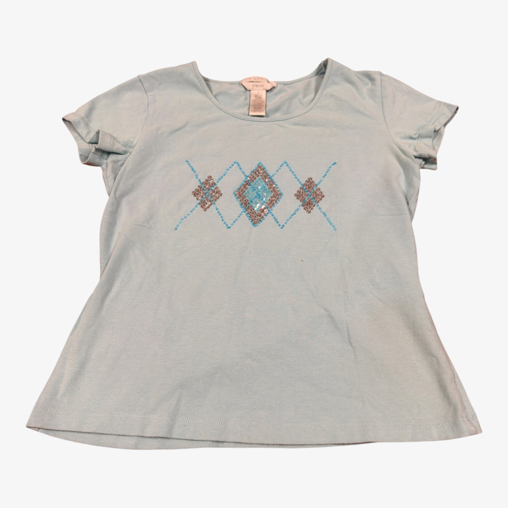 Petite Sophisticate Women's Stretch Graphic Tee Light Blue Size: P