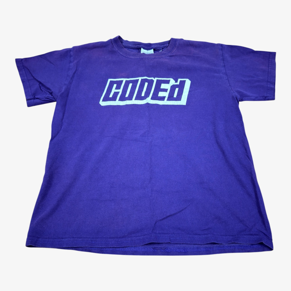 Youth Purple T-shirt "CODED" Size: M