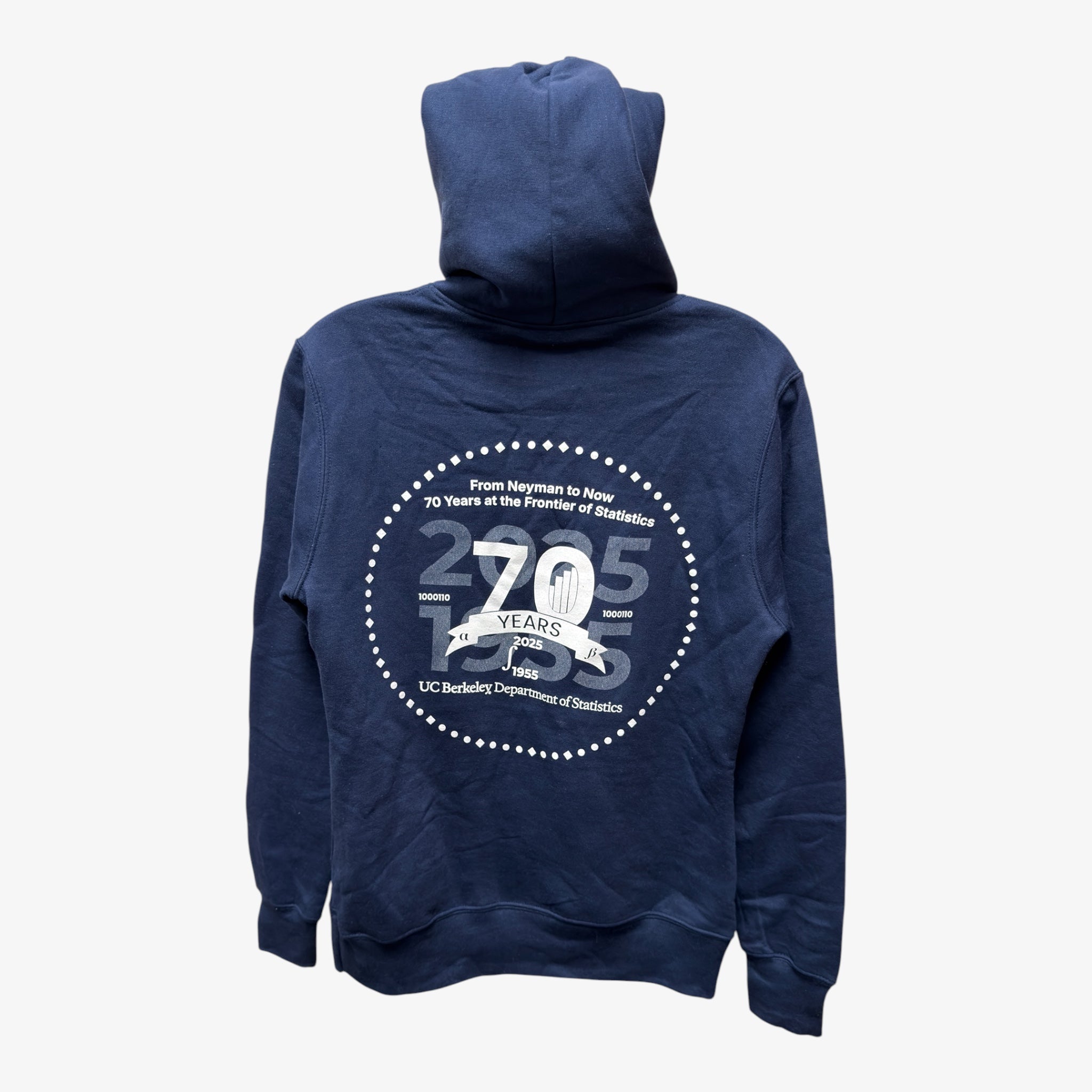 "UC Berkeley MA Statistics" Navy Blue Hoodie Size: S