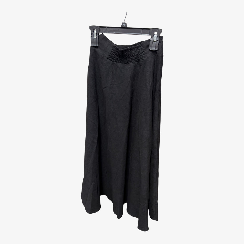 Black Full Midi Skirt with Lacing Detail Size: S