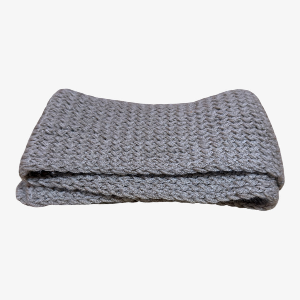 Moss Chunky Knitted Scarf Grey 44"L x 5"W