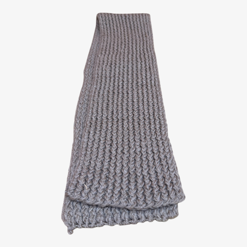 Moss Chunky Knitted Scarf Grey 44"L x 5"W