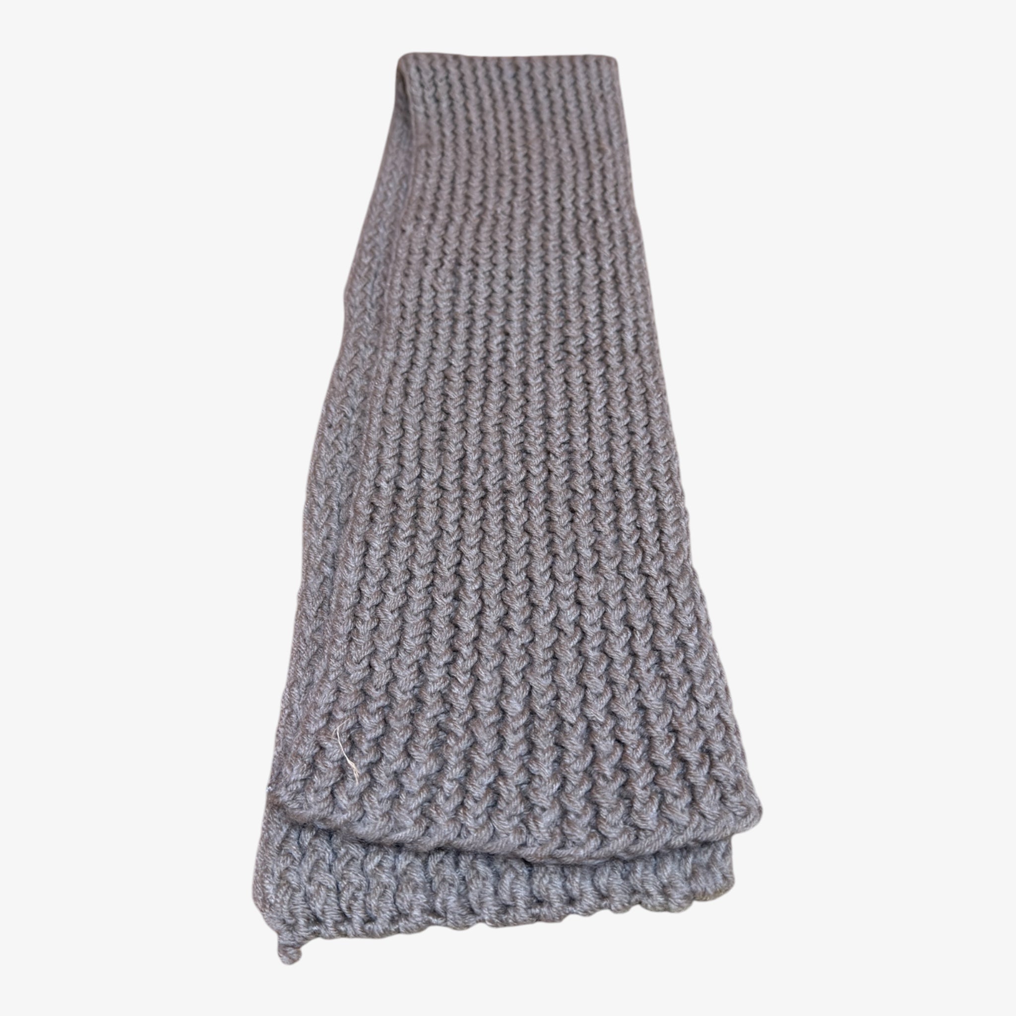 Moss Chunky Knitted Scarf Grey 44"L x 5"W