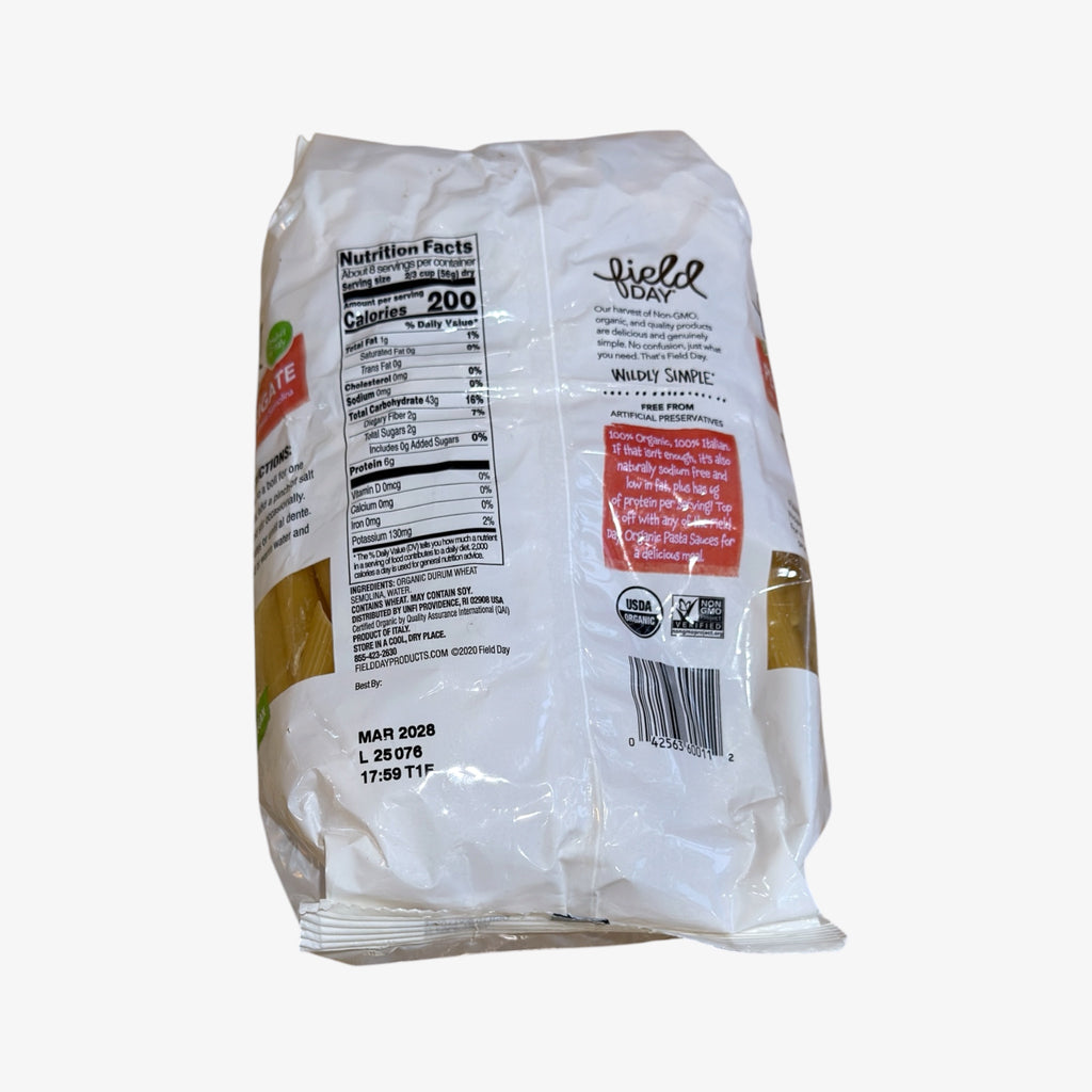 16 oz Package of Field Day Organic Penne Rigate Pasta