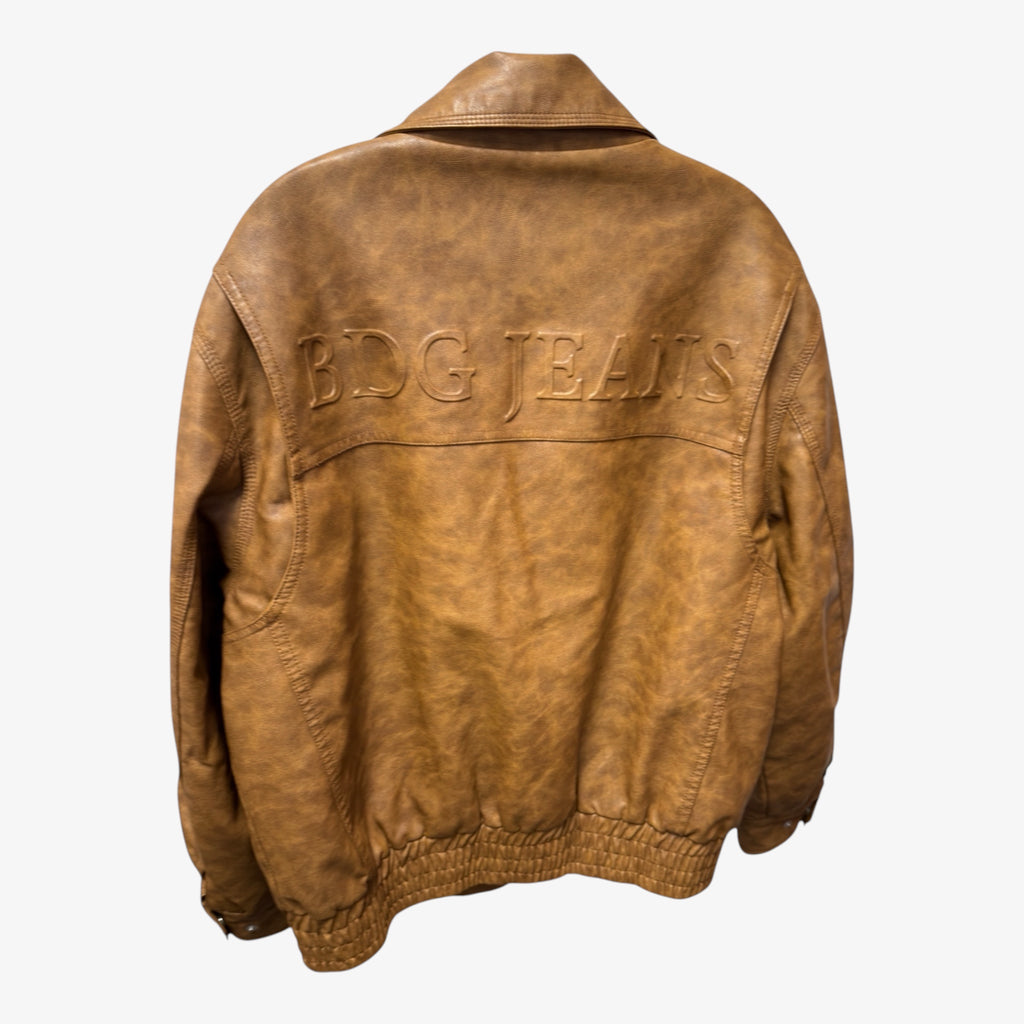 Urban Outfitters BDG Sean Faux Leather Harrington Oversized Jacket Size: S-P