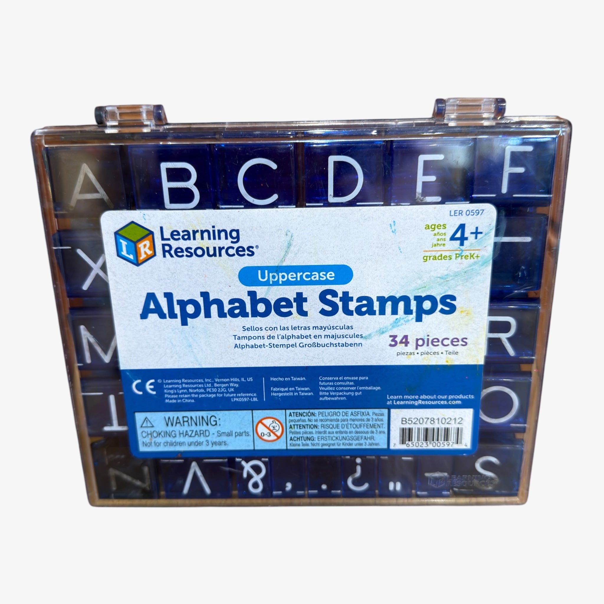 Learning Resources Uppercase Alphabet Stamps w/Clear Plastic Storage Case