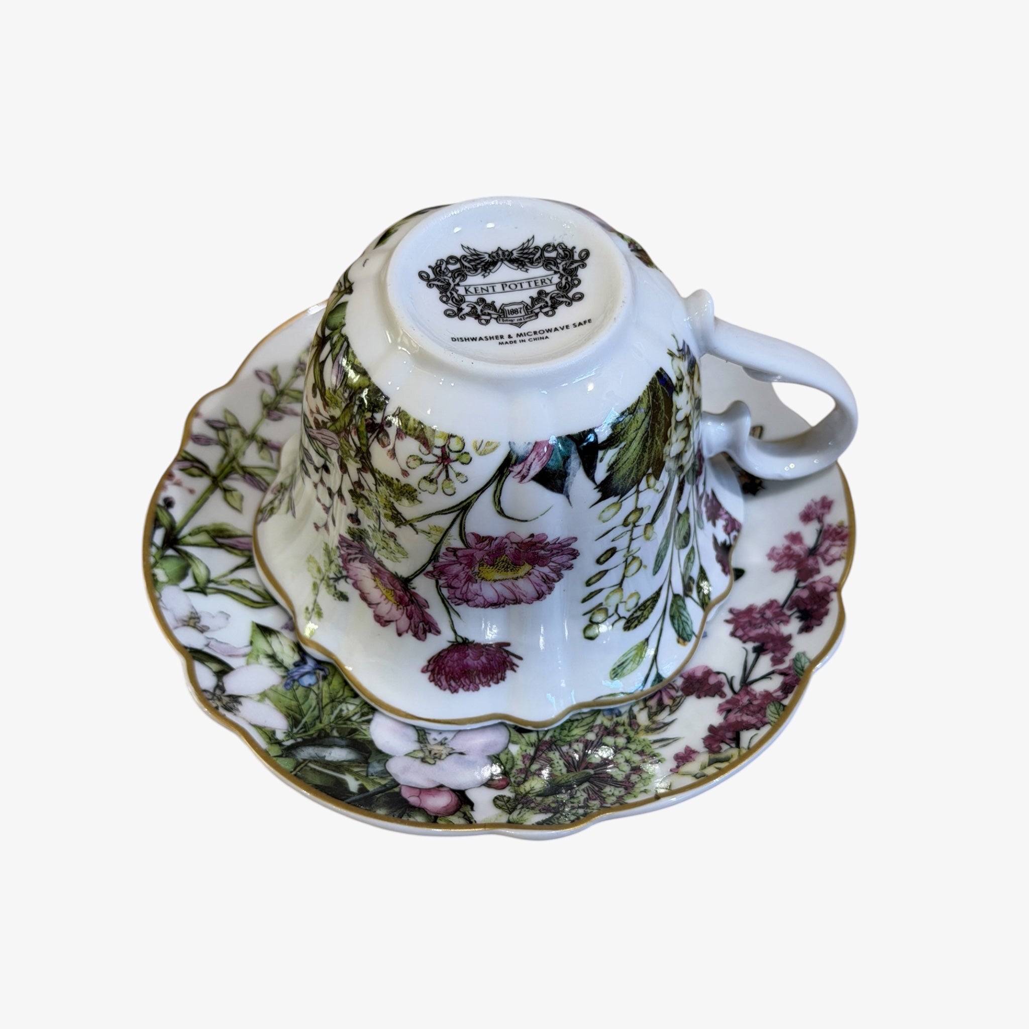 Kent Pottery Garden Teacup & Saucer