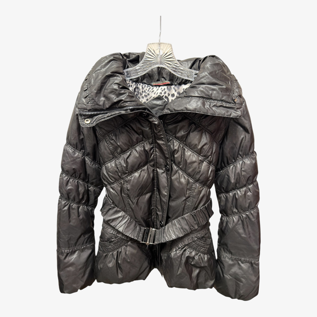 Women's Black Bosideng Puffer Jacket w/Buckled Waist Belt. Size: S