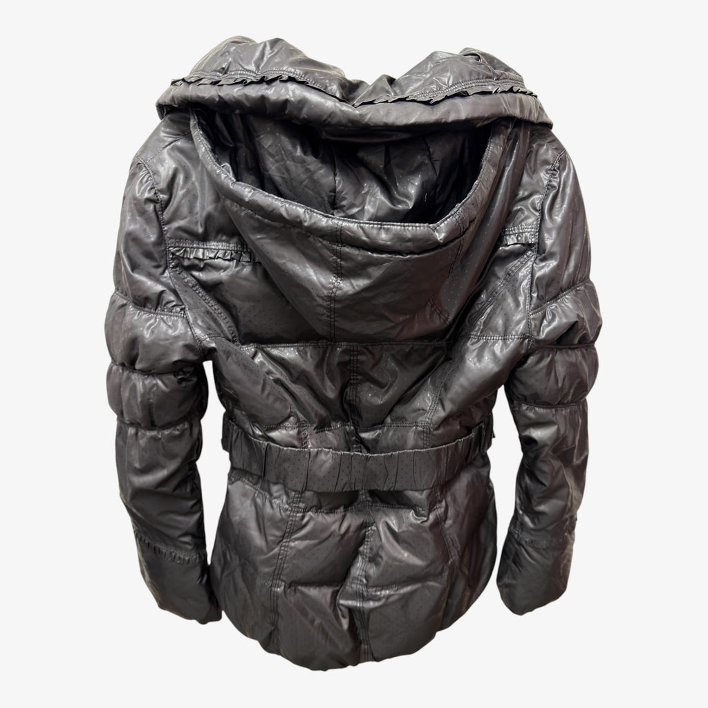 Women's Black Bosideng Puffer Jacket w/Buckled Waist Belt. Size: S