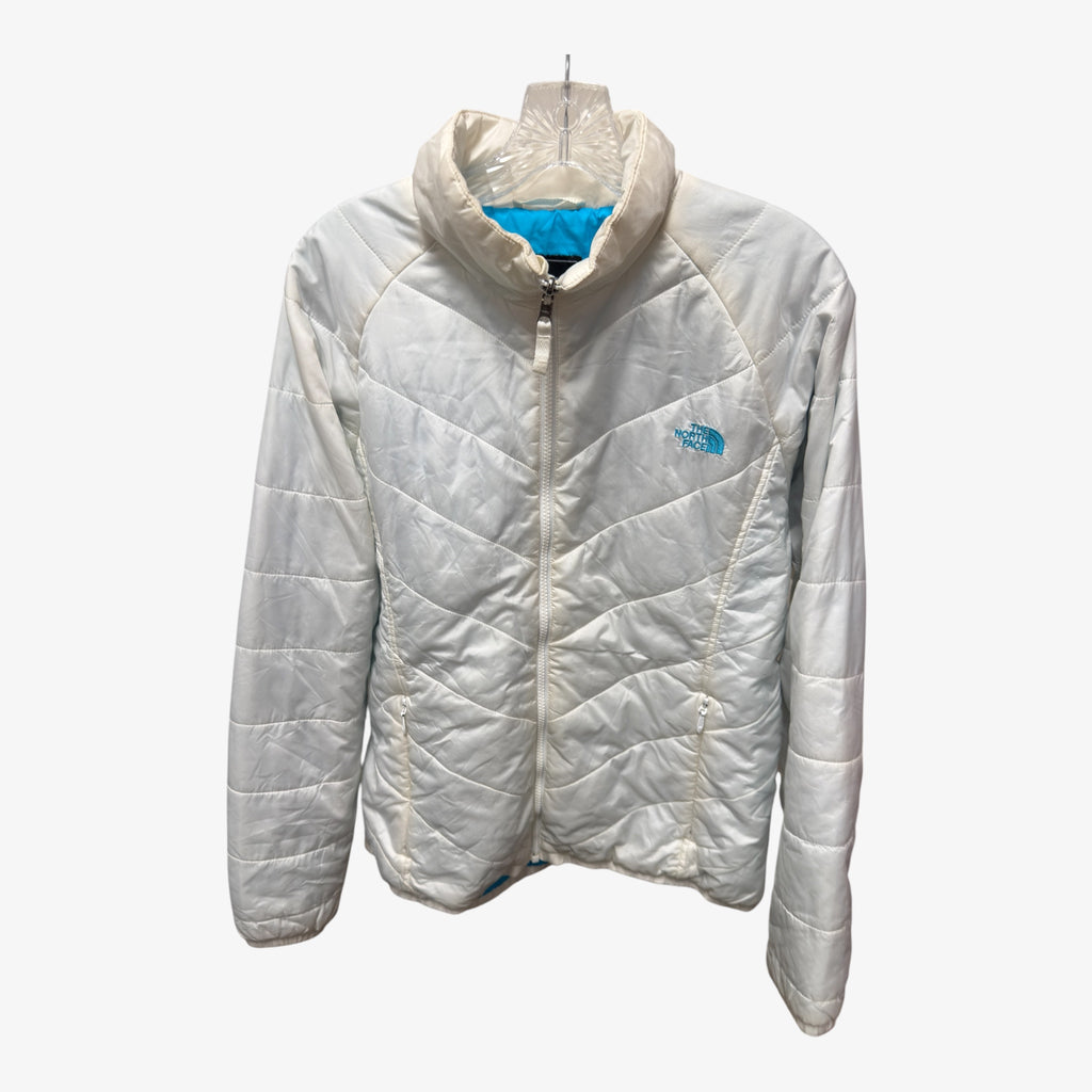 The North Face White Blue Quilted Puffer Jacket Size: XL