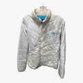 The North Face White Blue Quilted Puffer Jacket Size: XL