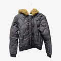 Black Quilted Bomber Jacket Size: S