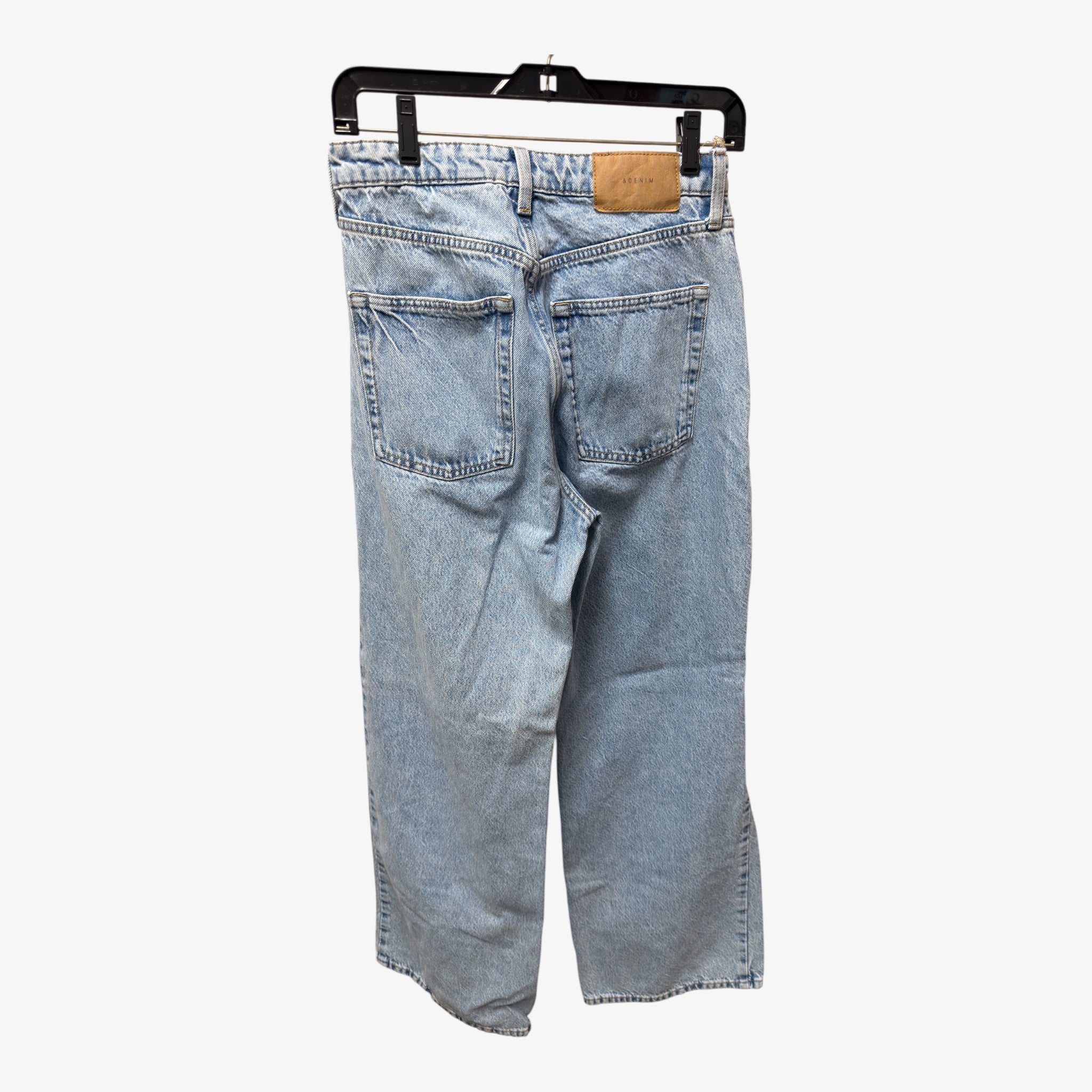 &Denim Light-Wash Wide-Leg Jeans Size: 6