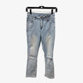 Light-wash Distressed Denim Jeans Size: M