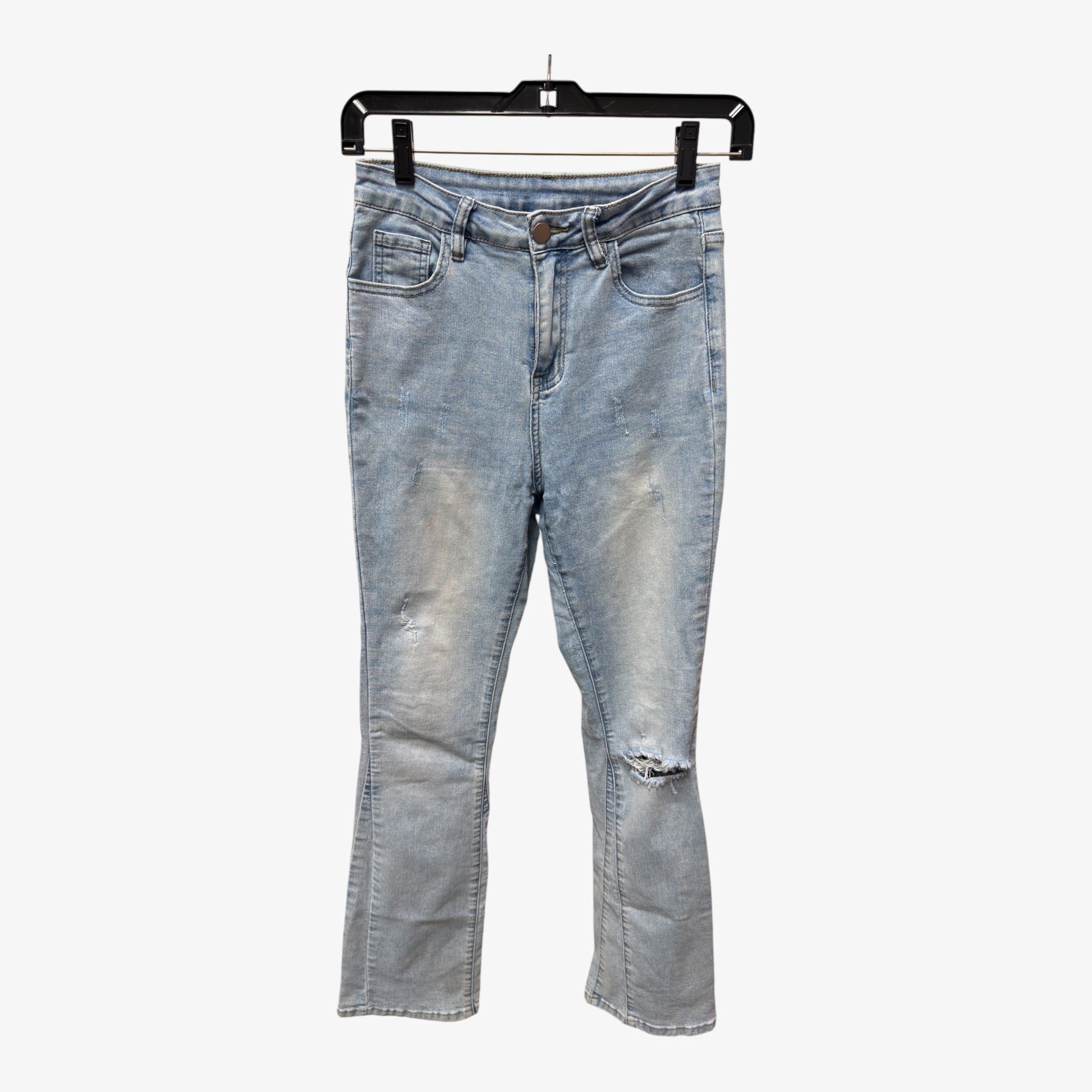 Light-wash Distressed Denim Jeans Size: M