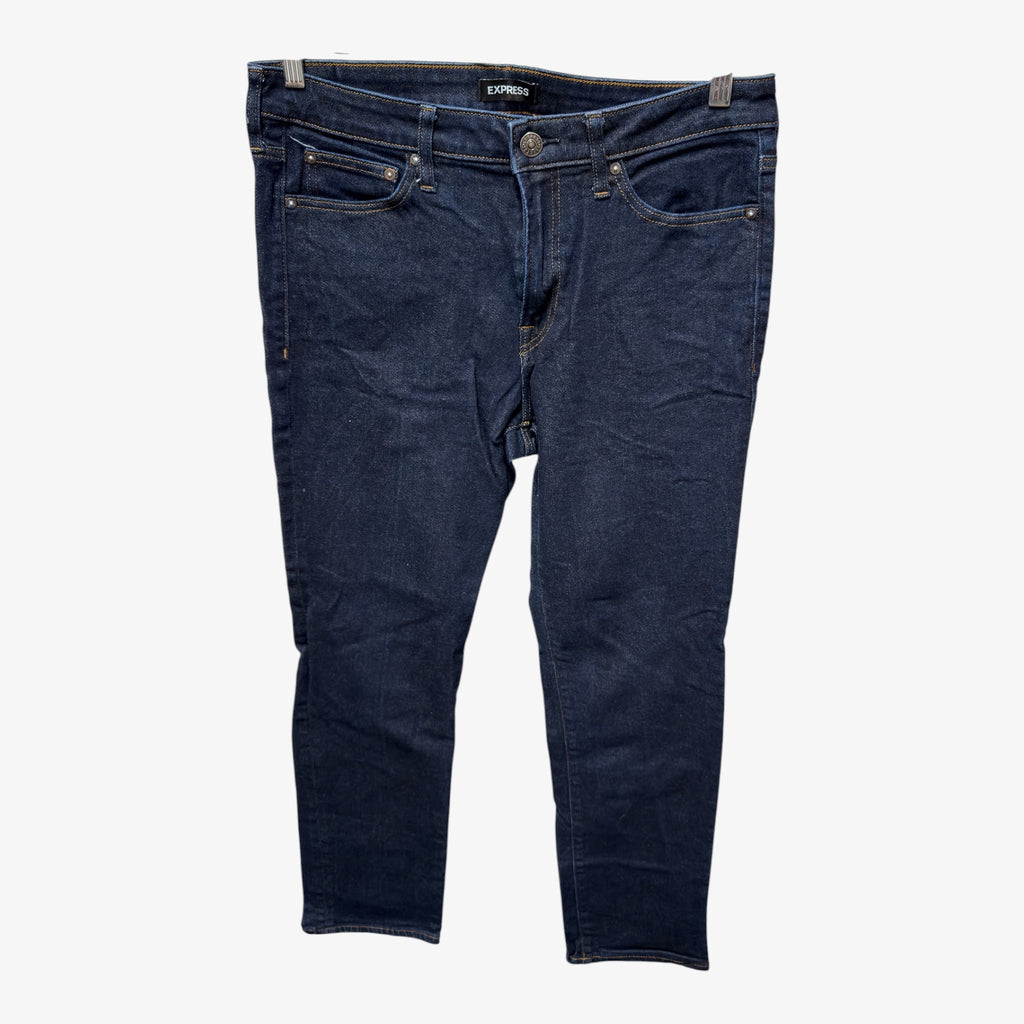Express Men's Dark Wash Straight Leg Jeans Size: 34"x 32"