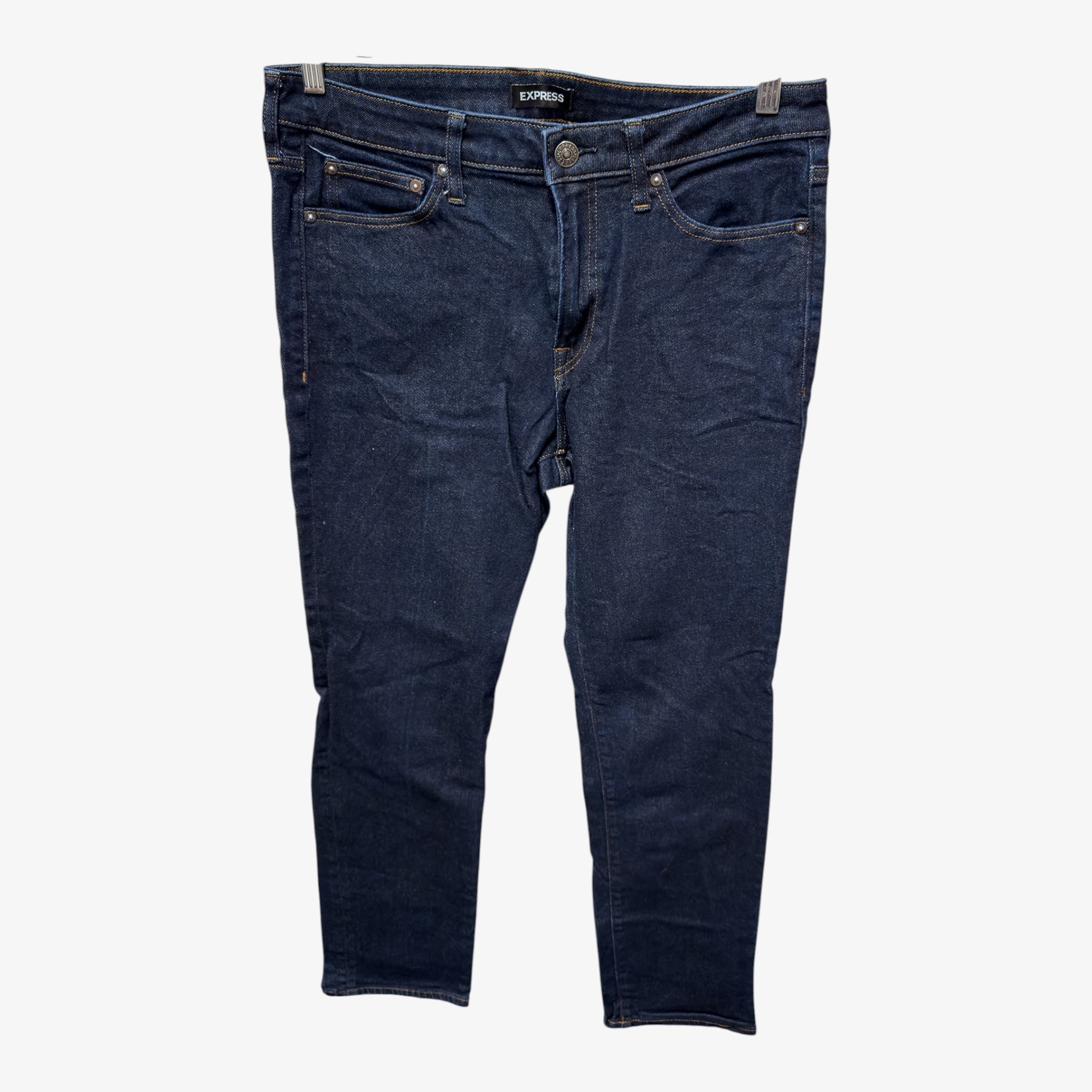 Express Men's Dark Wash Straight Leg Jeans Size: 34"x 32"