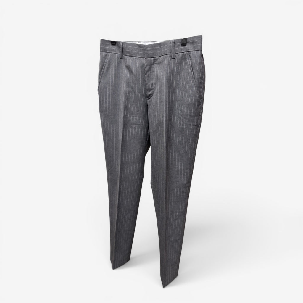 COMME des GARCONS  Grey Charcoal Pinstripe Wool Pleated Dress Pants Size: XS
