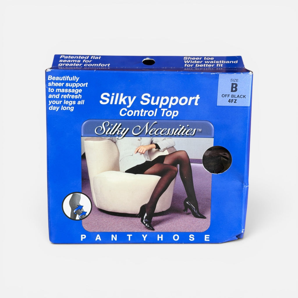 Silky Necessities Silky Support Control Top Pantyhose Off-Black Size:B