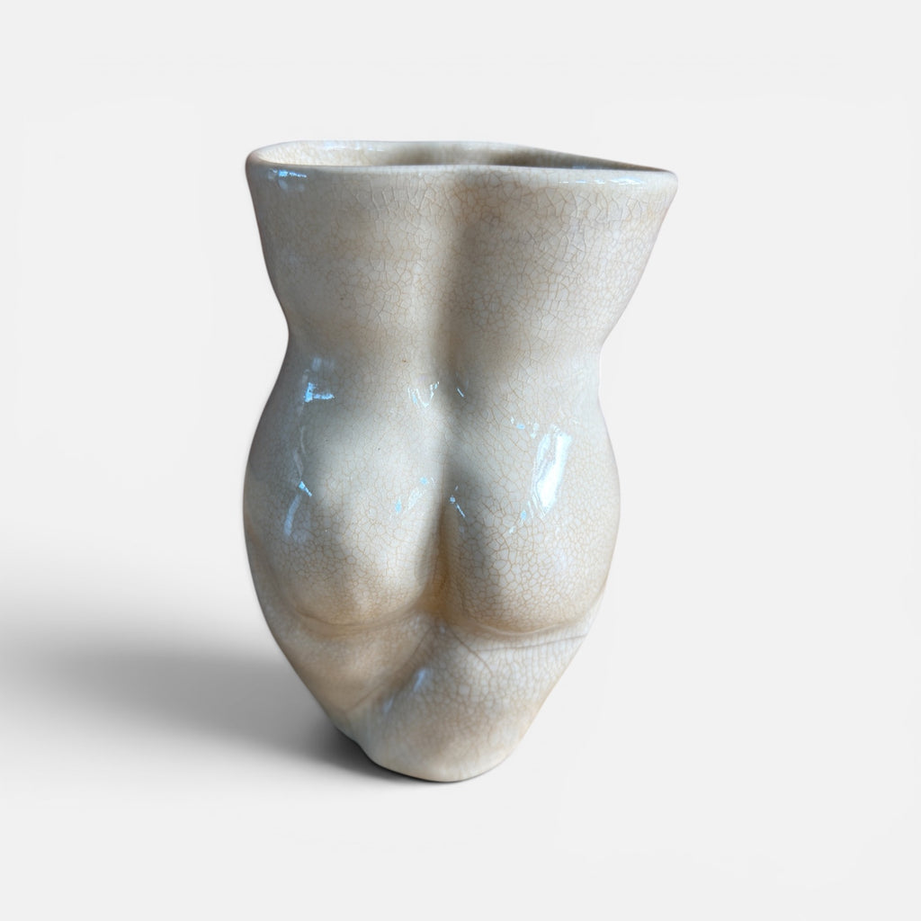 Vintage Signed Chic Ceramic Body Flower Vase  8'H